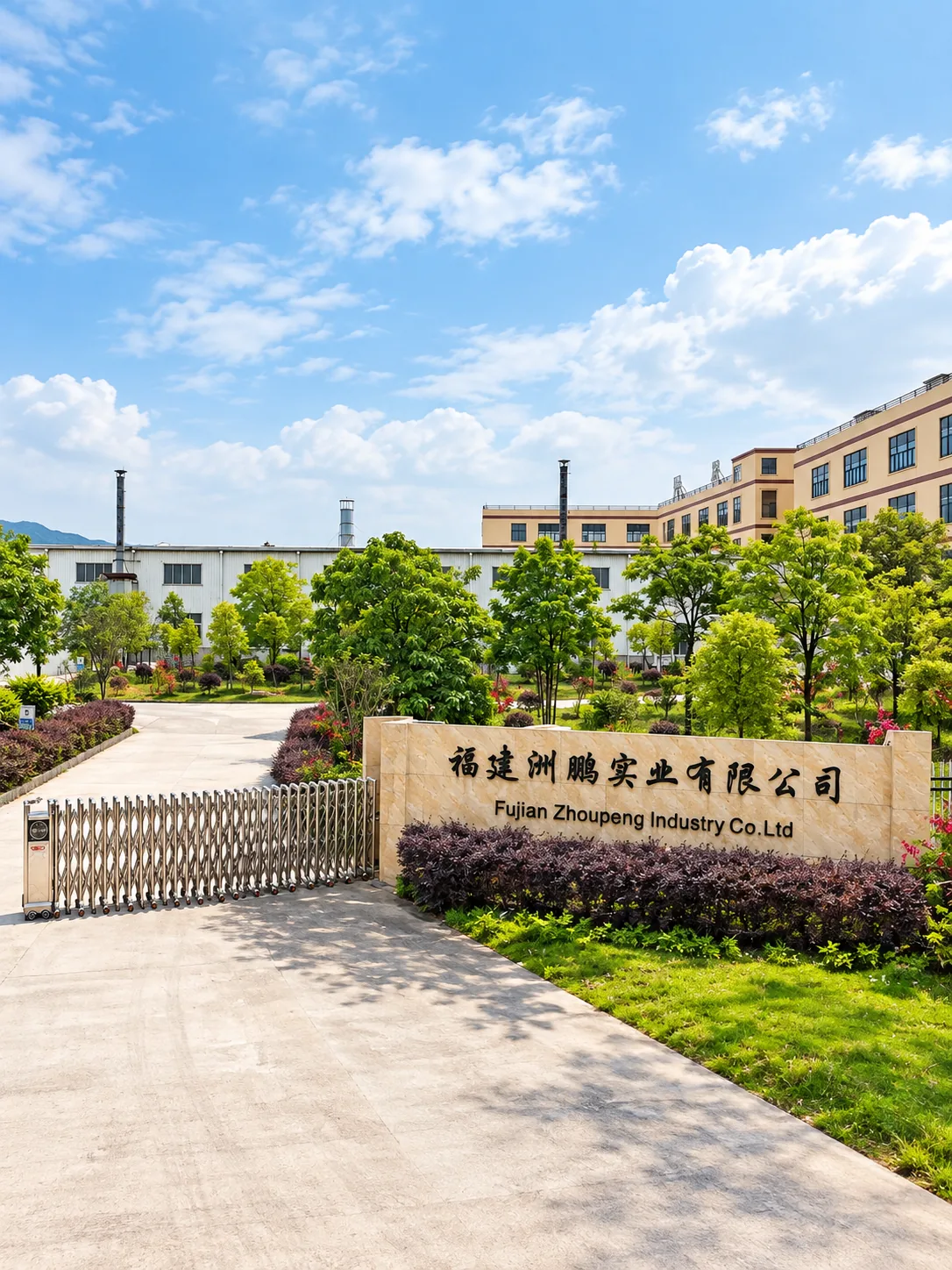 Front gate of the Shanghang smart-manufacturing park of Fujian Zhoupeng Industrial