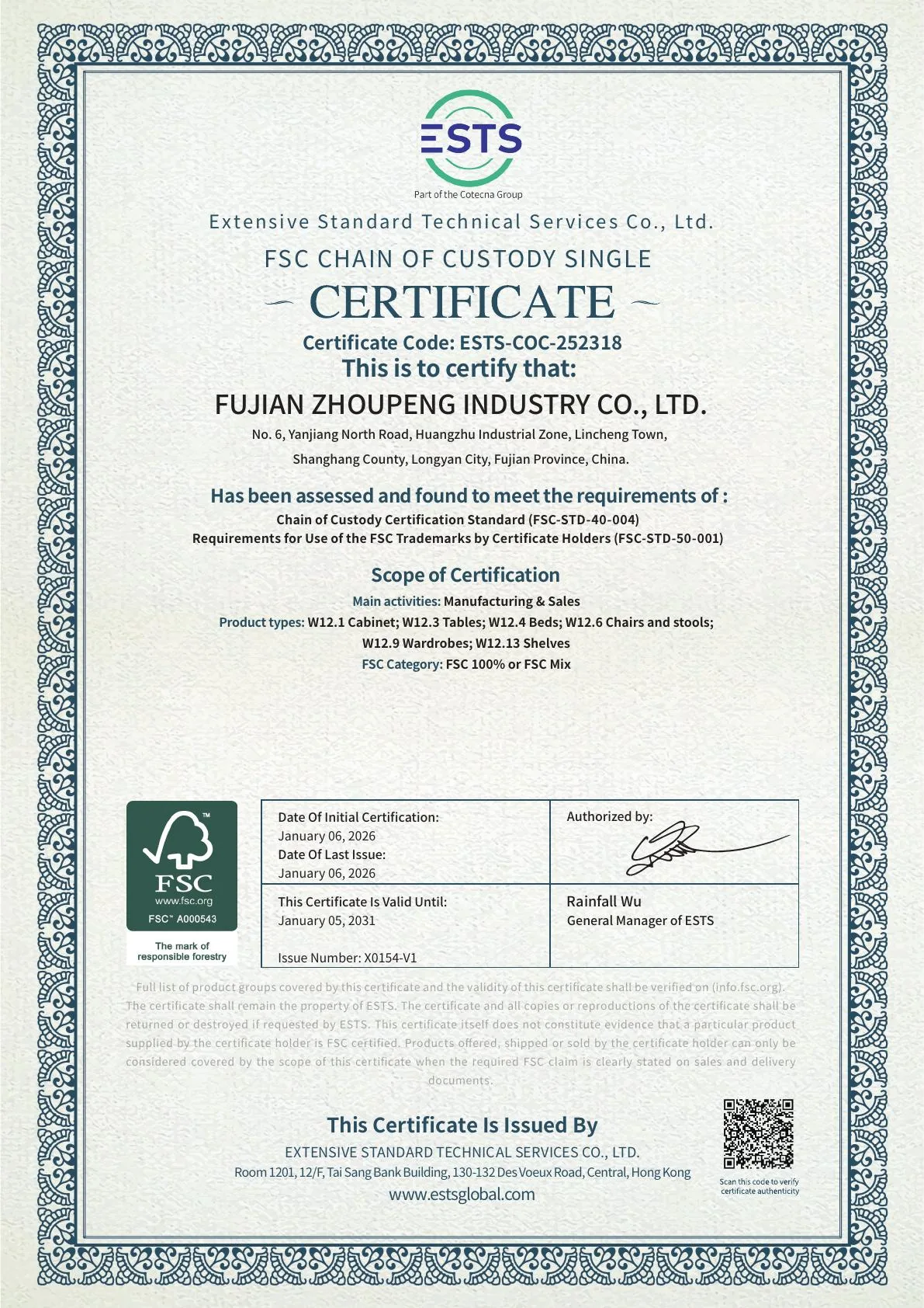 FSC Chain of Custody